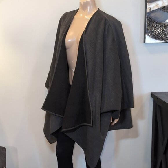Novelti Oversized Poncho Fall Winter Cape Cloak Grey Womens Coat - Picture 5 of 14